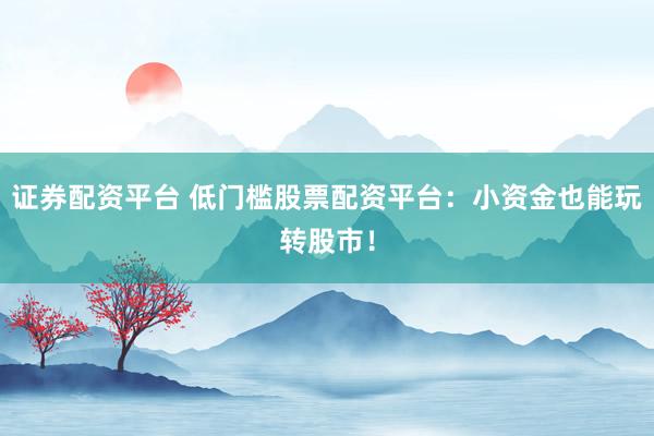 证券配资平台 低门槛股票配资平台：小资金也能玩转股市！