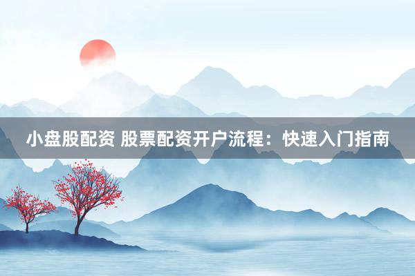 小盘股配资 股票配资开户流程：快速入门指南