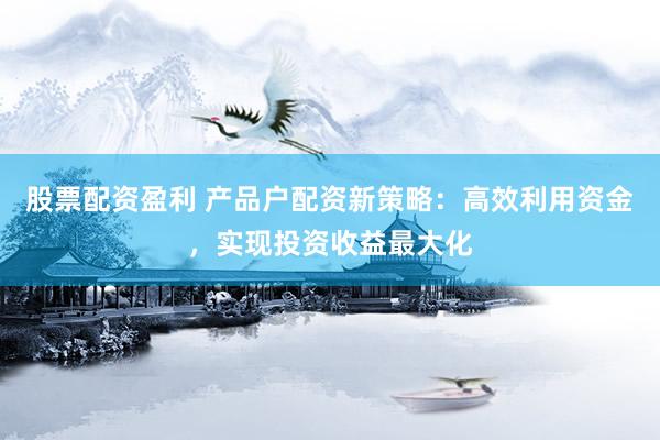 股票配资盈利 产品户配资新策略：高效利用资金，实现投资收益最大化