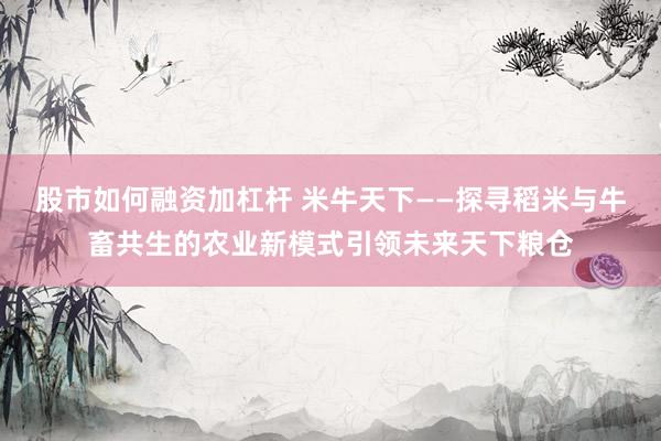 股市如何融资加杠杆 米牛天下——探寻稻米与牛畜共生的农业新模式引领未来天下粮仓