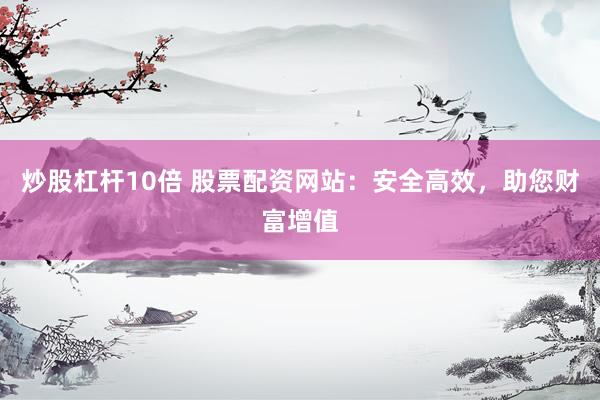炒股杠杆10倍 股票配资网站：安全高效，助您财富增值