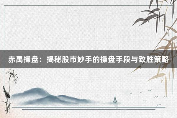 赤禹操盘：揭秘股市妙手的操盘手段与致胜策略