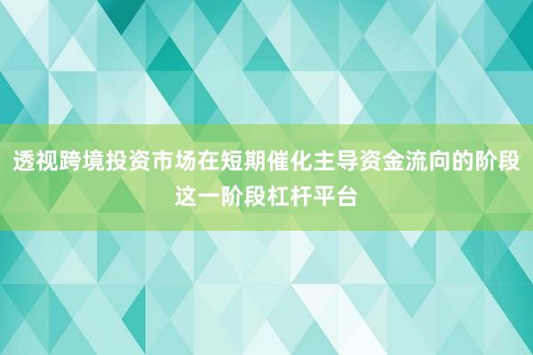透视跨境投资市场在短期催化主导资金流向的阶段这一阶段杠杆平台
