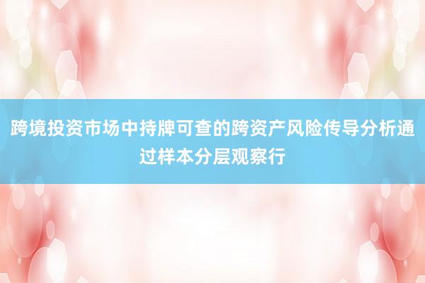 跨境投资市场中持牌可查的跨资产风险传导分析通过样本分层观察行