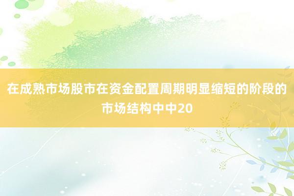 在成熟市场股市在资金配置周期明显缩短的阶段的市场结构中中20