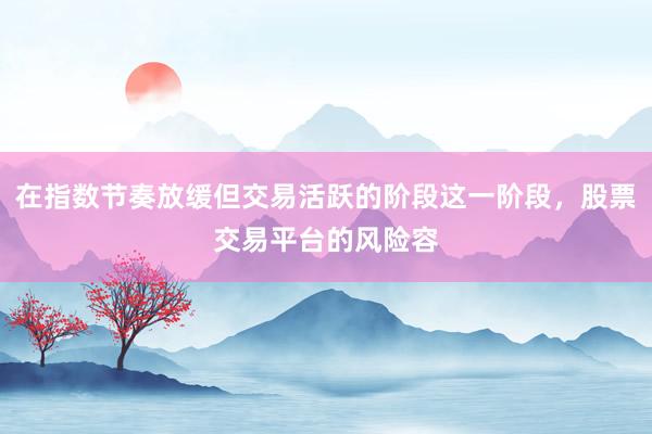 在指数节奏放缓但交易活跃的阶段这一阶段，股票交易平台的风险容