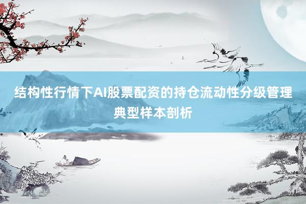结构性行情下AI股票配资的持仓流动性分级管理典型样本剖析