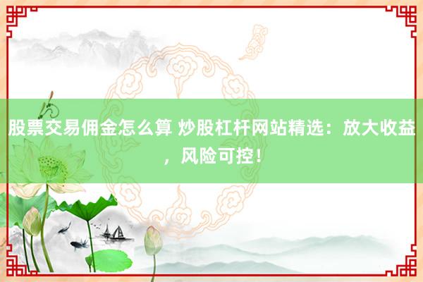 股票交易佣金怎么算 炒股杠杆网站精选：放大收益，风险可控！