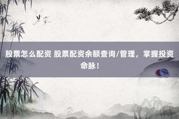 股票怎么配资 股票配资余额查询/管理，掌握投资命脉！